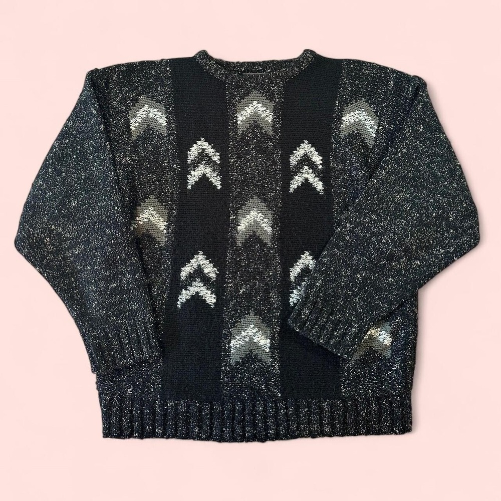 Vintage 90s Knit Sweater - Unique Pattern Vintage Pullover Knit Sweater